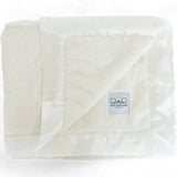Luxury Satin Border Blanket - Ivory