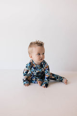Bamboo Zip Pajamas | Charli Print - HoneyBug 