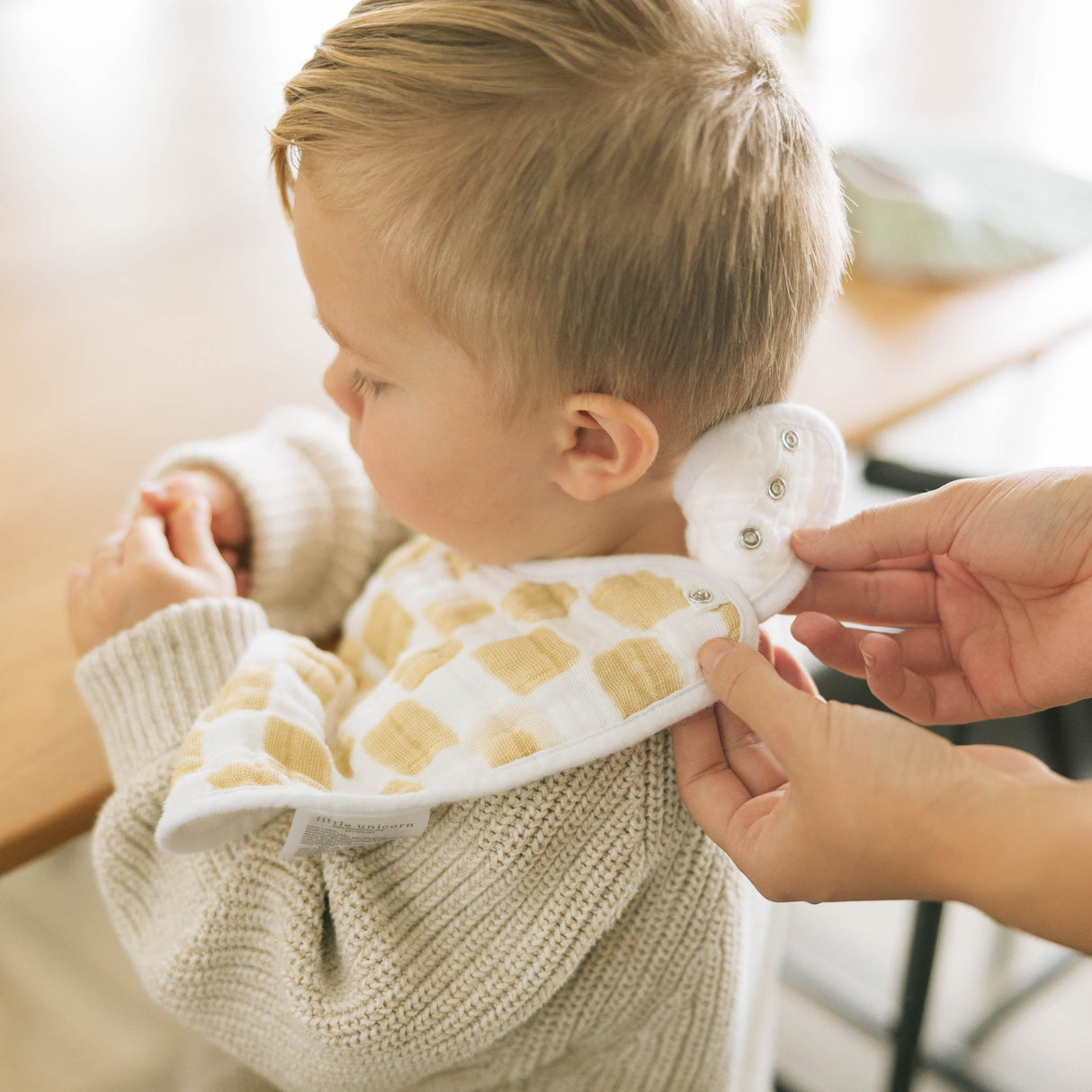Cotton Muslin Classic Bib 3 Pack - Adobe Checker - HoneyBug 