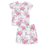 Cabbage Rose Stripe - Loungewear Short Set