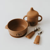 Silicone  and stainless steel spoon and fork set