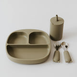 Silicone  and stainless steel spoon and fork set