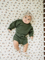 Oatmeal Organic Cotton Ribbed Head Wrap - HoneyBug 