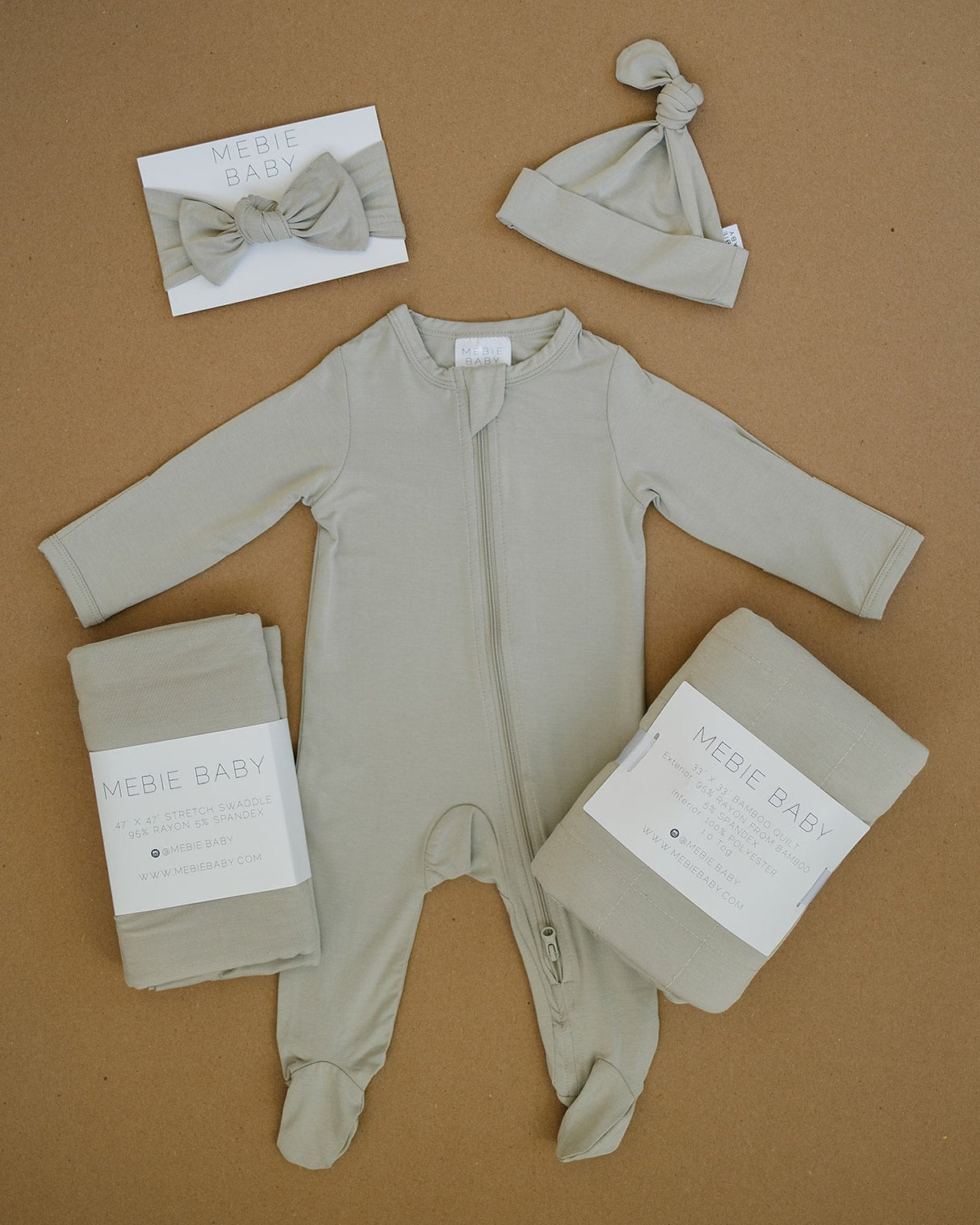 Oatmeal Bamboo Footed Zipper - HoneyBug 