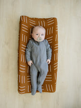 Mustard Mudcloth Muslin Changing Pad Cover - HoneyBug 
