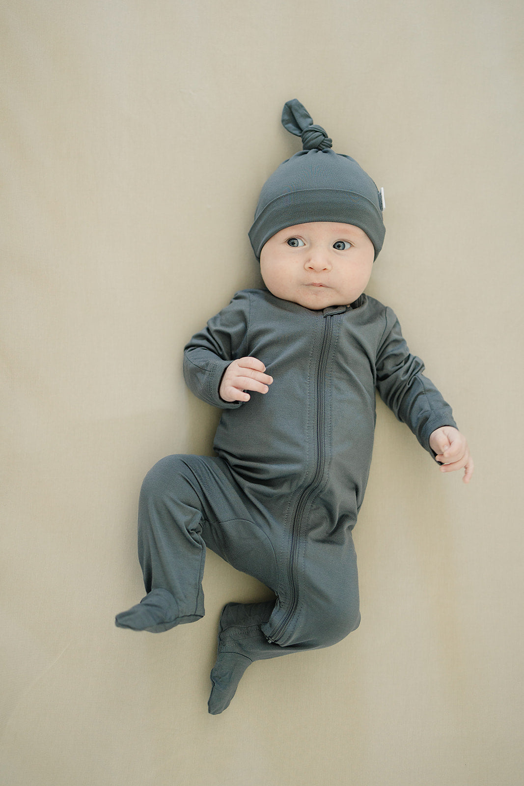 Charcoal Bamboo Footed Zipper - HoneyBug 