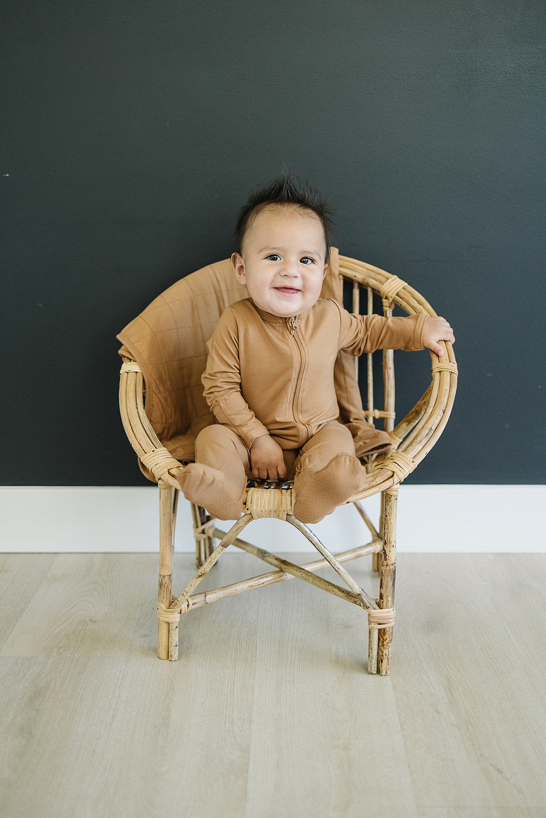 Mustard Bamboo Footed Zipper - HoneyBug 