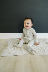 Oatmeal Bamboo Footed Zipper - HoneyBug 