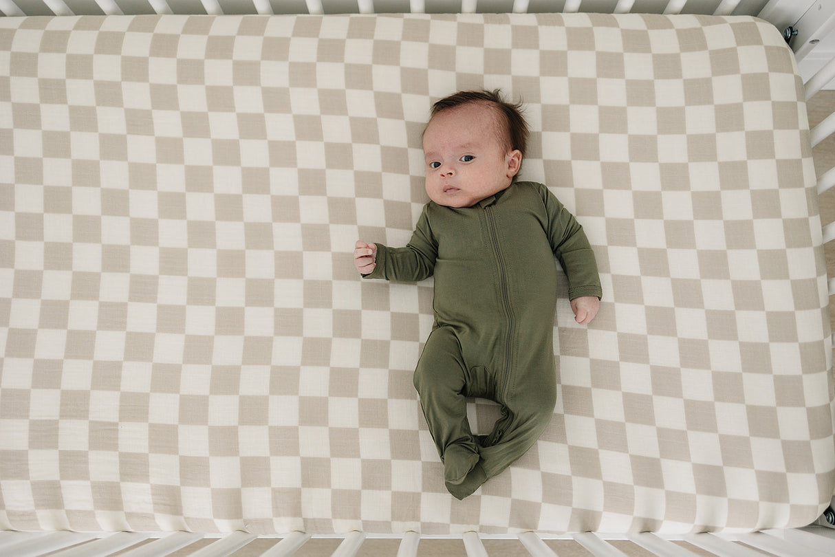 Olive Bamboo Footed Zipper - HoneyBug 