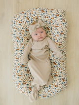 Oatmeal Organic Cotton Ribbed Head Wrap - HoneyBug 
