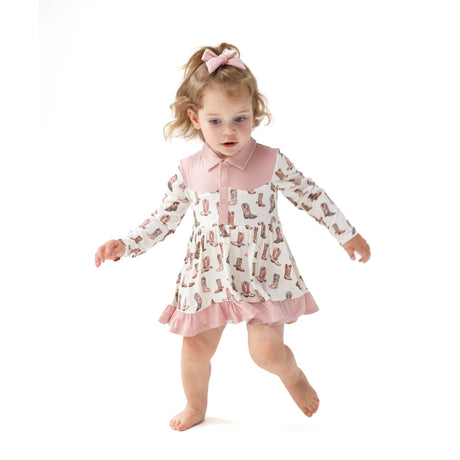 Long Sleeve Cowgirl Bodysuit Dress - Future Cowgirl - HoneyBug 