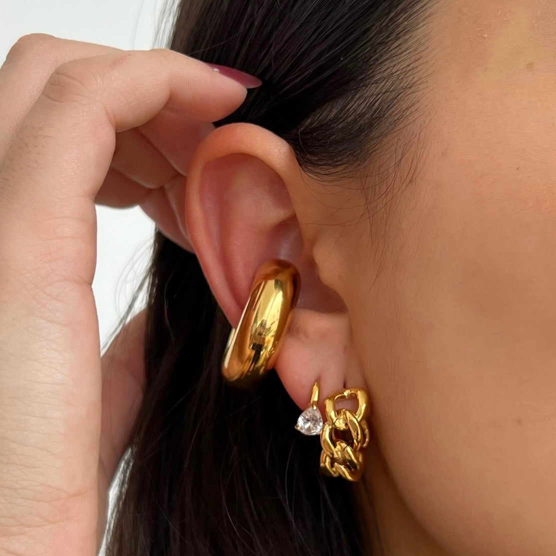 Braxton Chain Hoop Earring - HoneyBug 