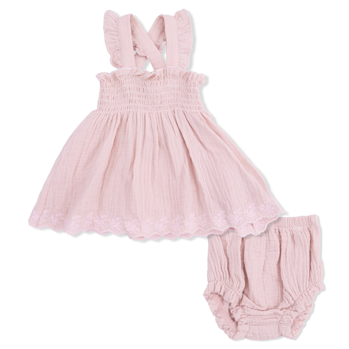 Solid Muslin Lotus - Smocked Top with Bloomer