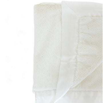Luxury Satin Border Blanket - Ivory