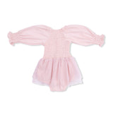 Solid Lotus - Long Sleeve Smocked Bubble with Tutu