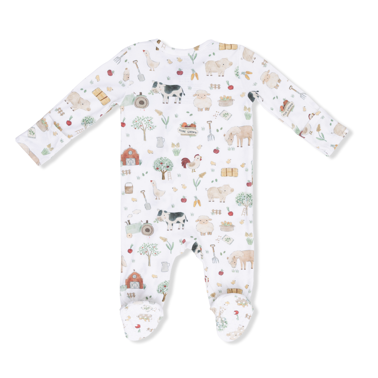 Cute Farm Animals Uni - 2 Way Zipper Footie, Swaddle  & Bandana Bib Set