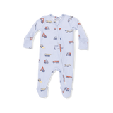 Construction Vehicles - 2 Way Zipper Footie