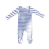 Navy Stripe - 2 Way Zipper Footie