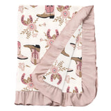 Cowgirl Boots Stroller Blanket - HoneyBug 