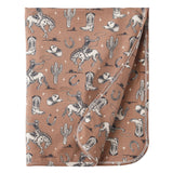Wild Wrangler/Brown Western Baby Boy Bamboo Stroller Blanket