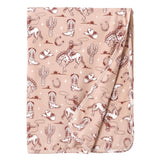 Wild Wrangler/Pink Bamboo Western Cowgirl Stroller Blanket