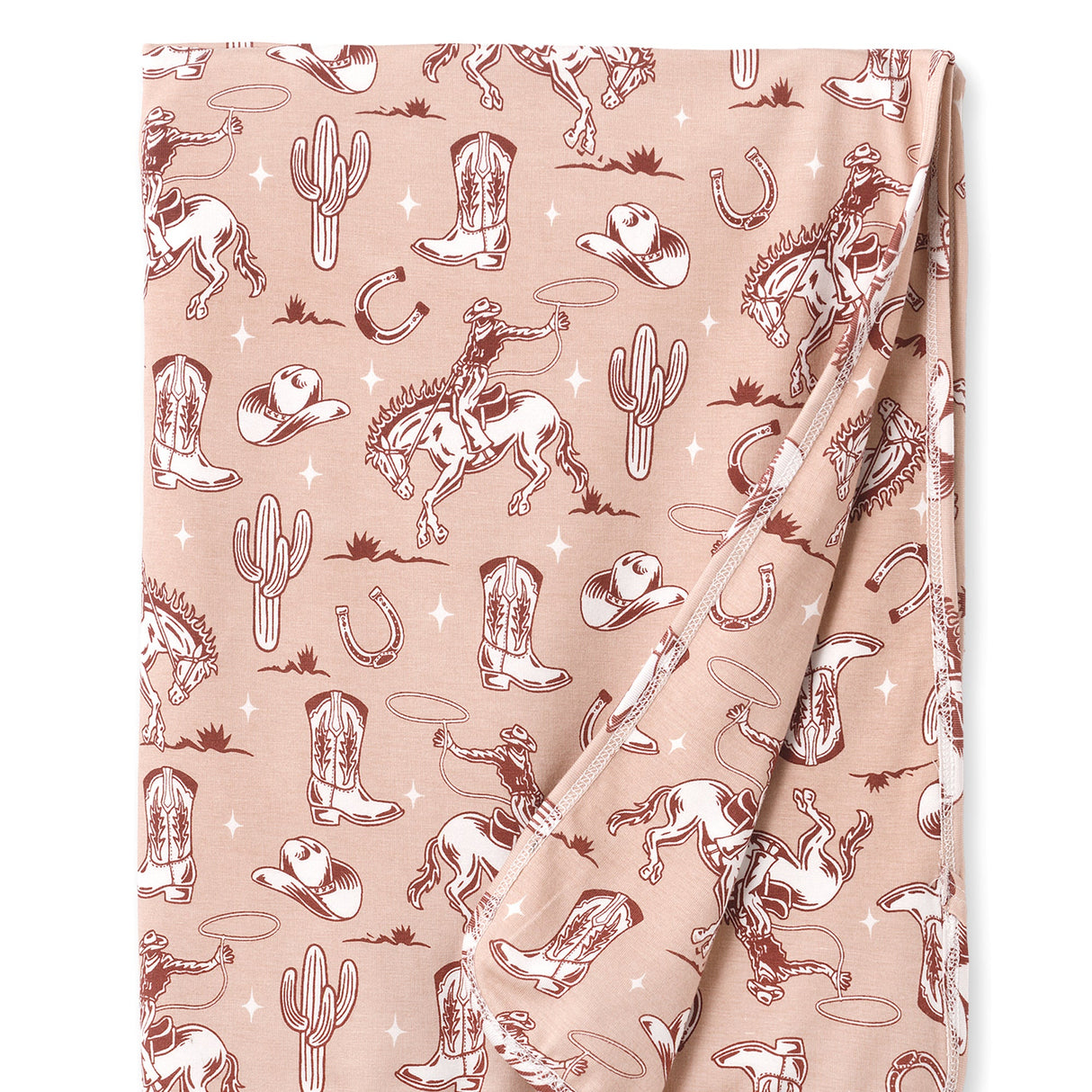 Wild Wrangler/Pink Bamboo Western Cowgirl Stroller Blanket