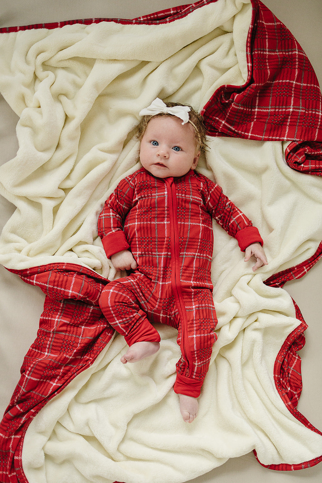Red Plaid Bamboo Zipper - HoneyBug 