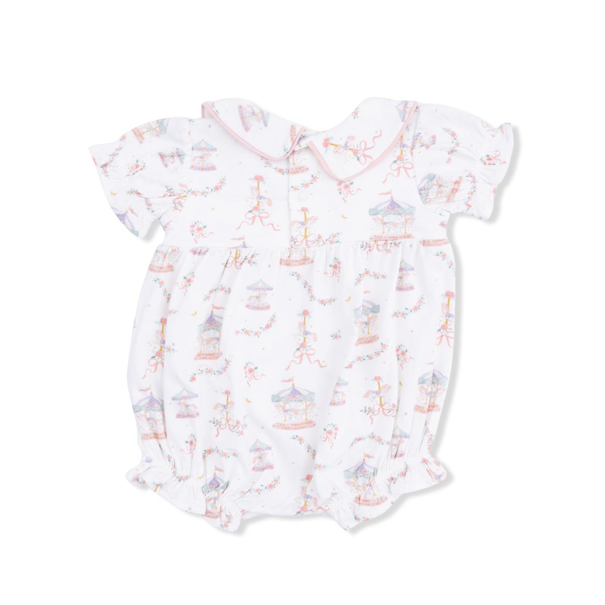 Carousel with Bows - Classic Puff Sleeve Babydoll Bubble