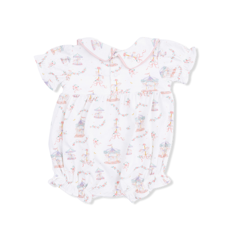 Carousel with Bows - Classic Puff Sleeve Babydoll Bubble