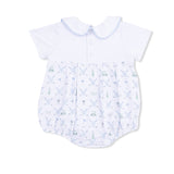 Golf Trellis Blue - Classic Box Pleat Bubble