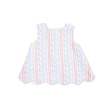 Tulip Stripe - Scallop Back Top with Bloomer & Headband