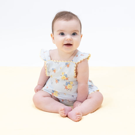 Country Stitch Floral - Ric Rac Ruffle Sunsuit