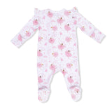Ribbon Ballerinas - 2 Way Ruffle Sleeve Zipper Footie