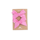 Solid Pink Drink - 2 Pack Bow Clips