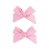 Solid Rose Elegance - 2 Pack Bow Clips