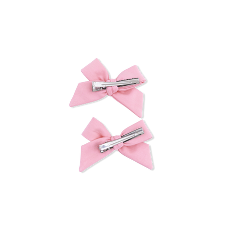 Solid Rose Elegance - 2 Pack Bow Clips