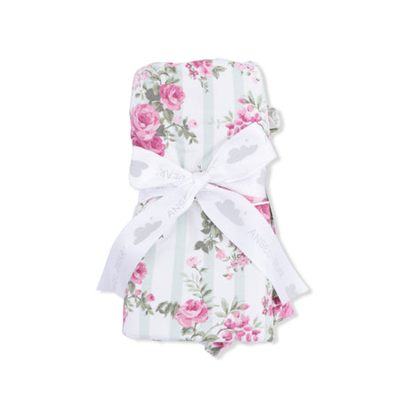 Cabbage Rose Stripe - Ruffle Blanket