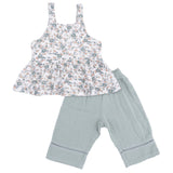 Camille Floral - Peplum Tank with Smocked Waist Pant