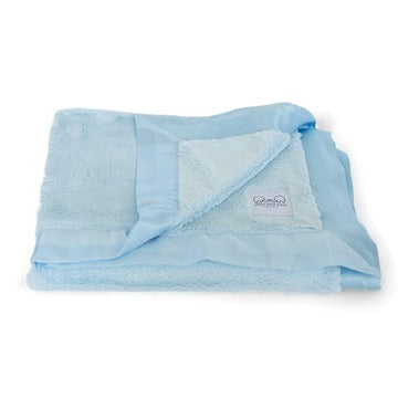 Luxury Satin Border Blanket - Blue