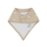 Cotton Muslin + Fleece Bandana Bib 4 Pack - Taupe Cross - HoneyBug 