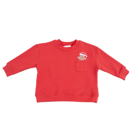 Drop Sleeve Sweatshirt with Rib Cuffs + Pocket - Gingerbread - HoneyBug 