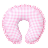 Pink Gingham Ruffle Nursing Pillow Cover