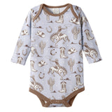 Wild Wrangler/Blue Western Cowboy Bamboo Baby Boy Bodysuit