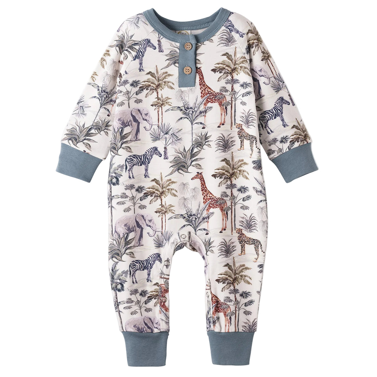 Jungle Safari Bamboo Boys Henley Romper