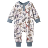 Jungle Safari Bamboo Boys Henley Romper