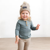 HENLEY LONG SLEEVE- Slate - HoneyBug 