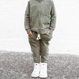 ZIP HOODIE- Moss Snow Wash - HoneyBug 