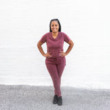 MAMA V-NECK- Oxblood Snow Wash - HoneyBug 