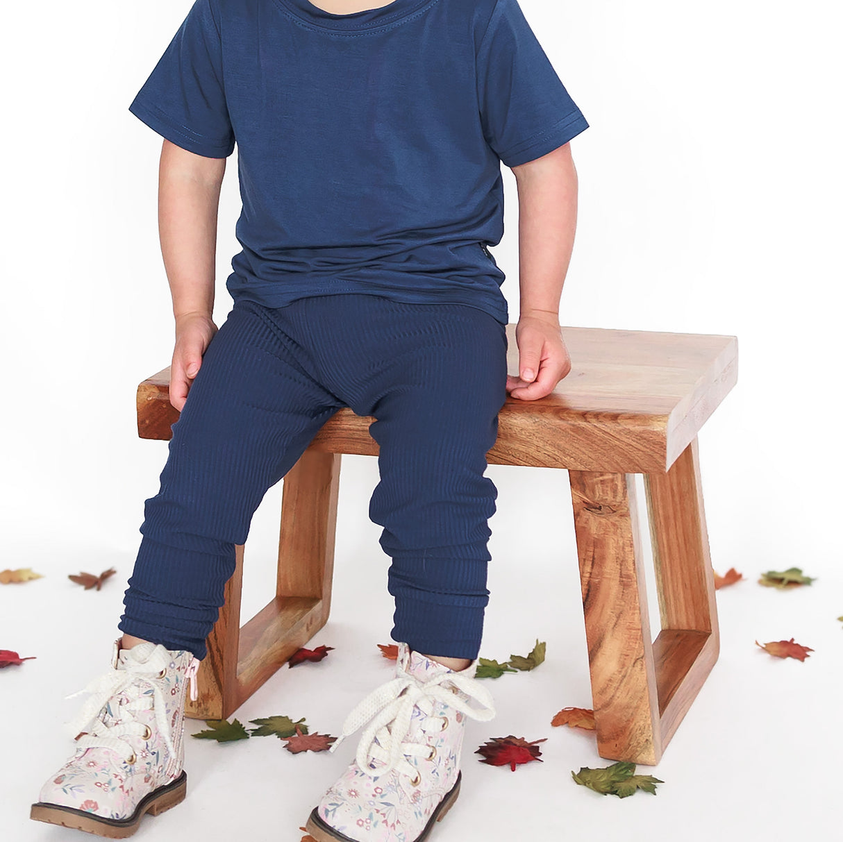 BAMBOO RIB LEGGINGS- Navy - HoneyBug 