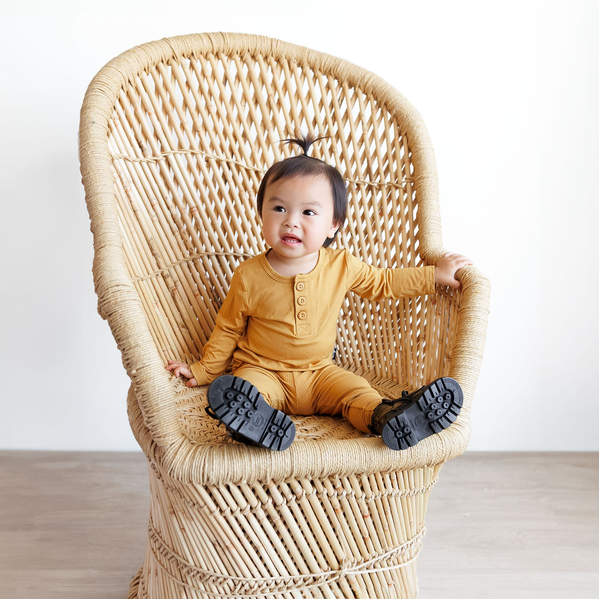 HENLEY LONG SLEEVE- Honey Mustard - HoneyBug 